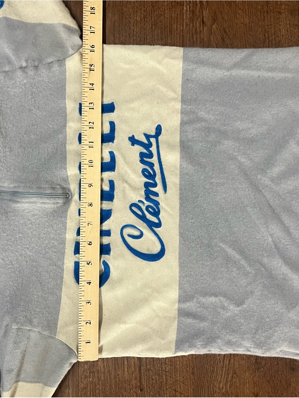 Cinelli Clément Vintage Cycling Jersey in Light Gray & Cream with Blue Logo - Picture 8 of 9